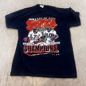 Vintage 90s 1998 NFL Denver Broncos Back to Back Super Bowl Champions Large 1999